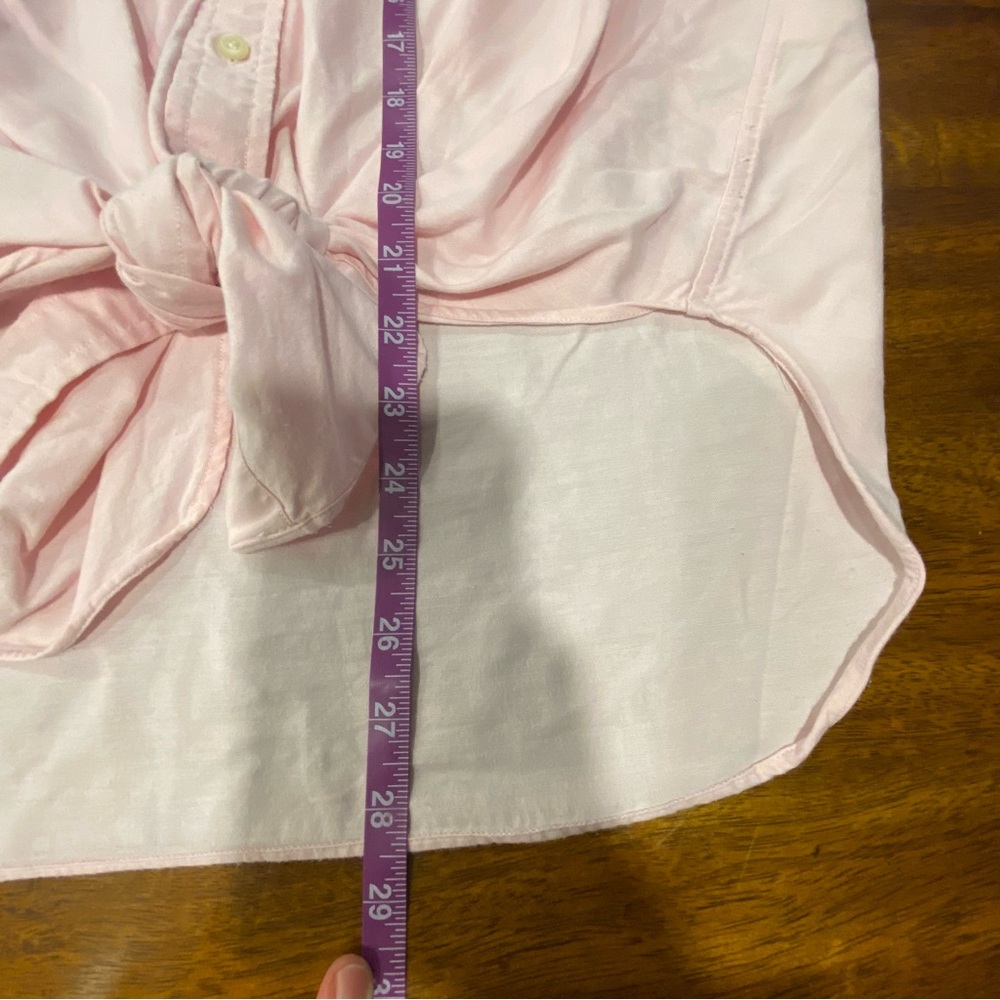 Ralph Lauren pink tie front button closure shirt size XL 100% cotton preppy - Picture 11 of 11